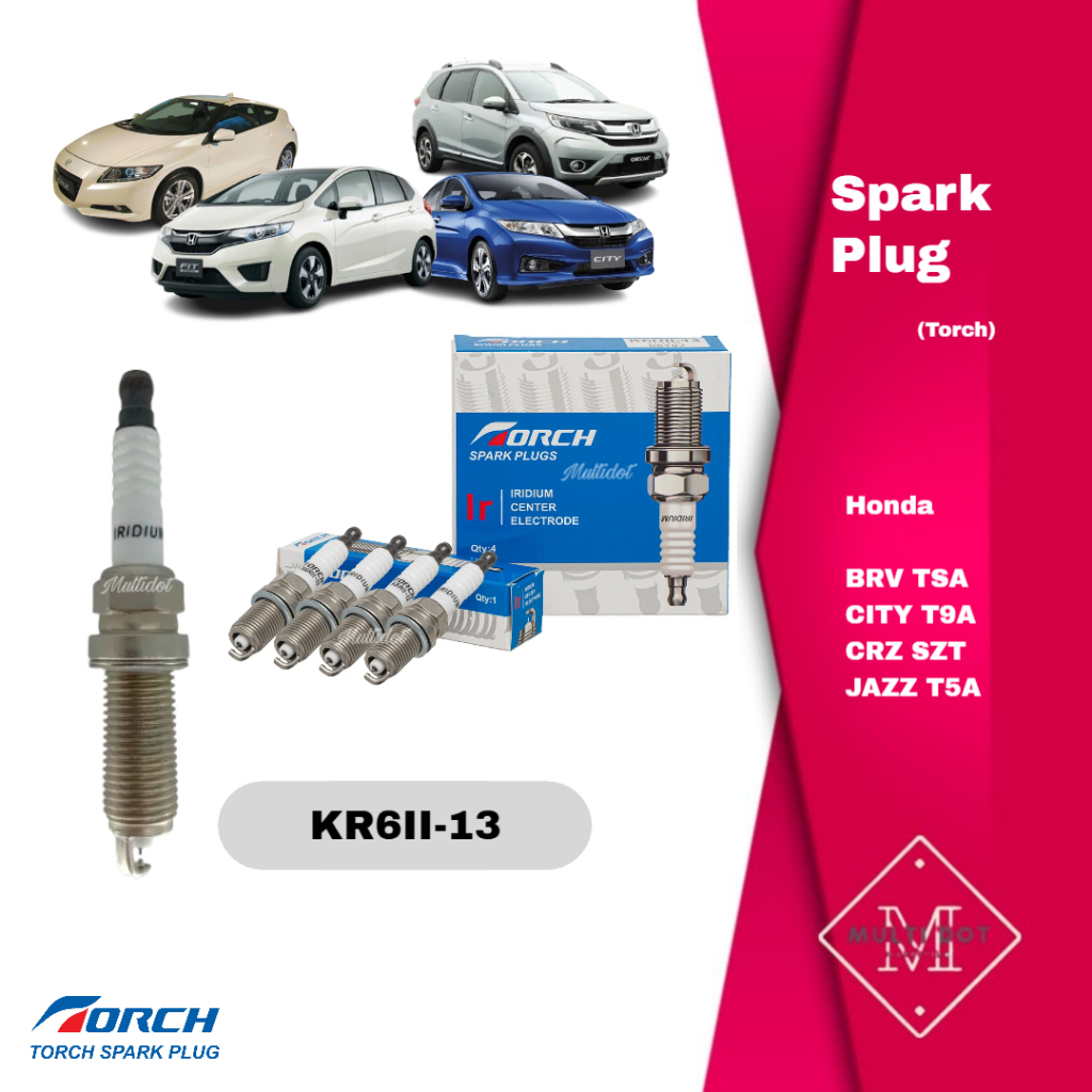 หัวเทียนไฟฉาย (ชุด) KR6II-13 BRV TSA CITY T9A CRZ SZT JAZZ T5A KR611