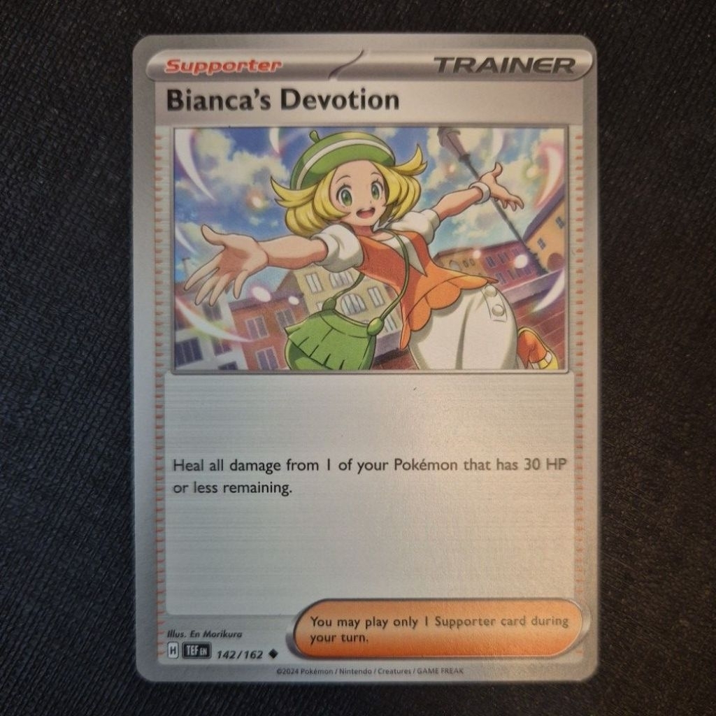 การ์ดโปเกมอน TCG : SV5 Temporal Forces Trainer: Biancas Devotion 142/162 การ์ดโปเกมอนธรรมดา