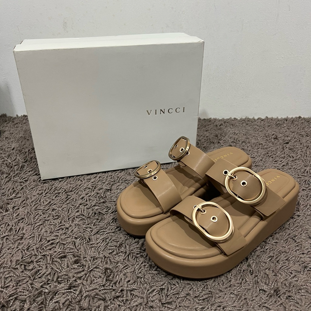 Vincci Wedge Sandals สีน้ําตาล