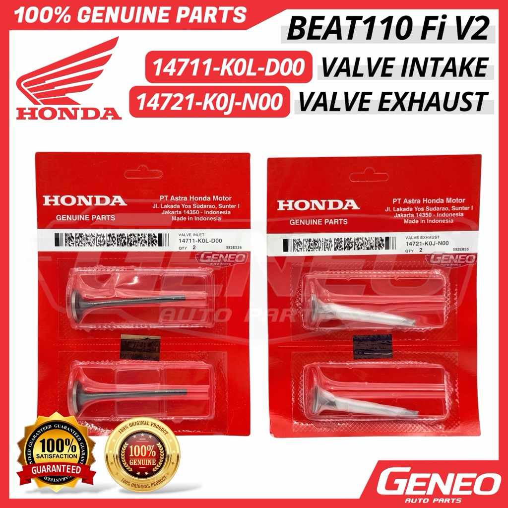 [14711-K0L-D00 & 14721-K0J-N00] Honda Beat 110 Fi V2 วาล์วไอดีไอเสียชิ้นส่วนฮอนด้า