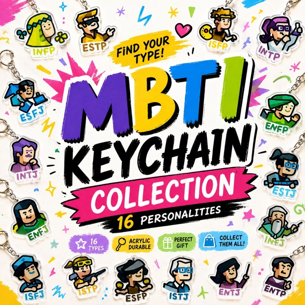 MBTI พวงกุญแจตัวอักษรอะคริลิคน่ารัก MBTI สไตล์อุปกรณ์เสริม MBTI角色圈|可 พวงกุญแจพวงกุญแจพวงกุญแจ Watak 