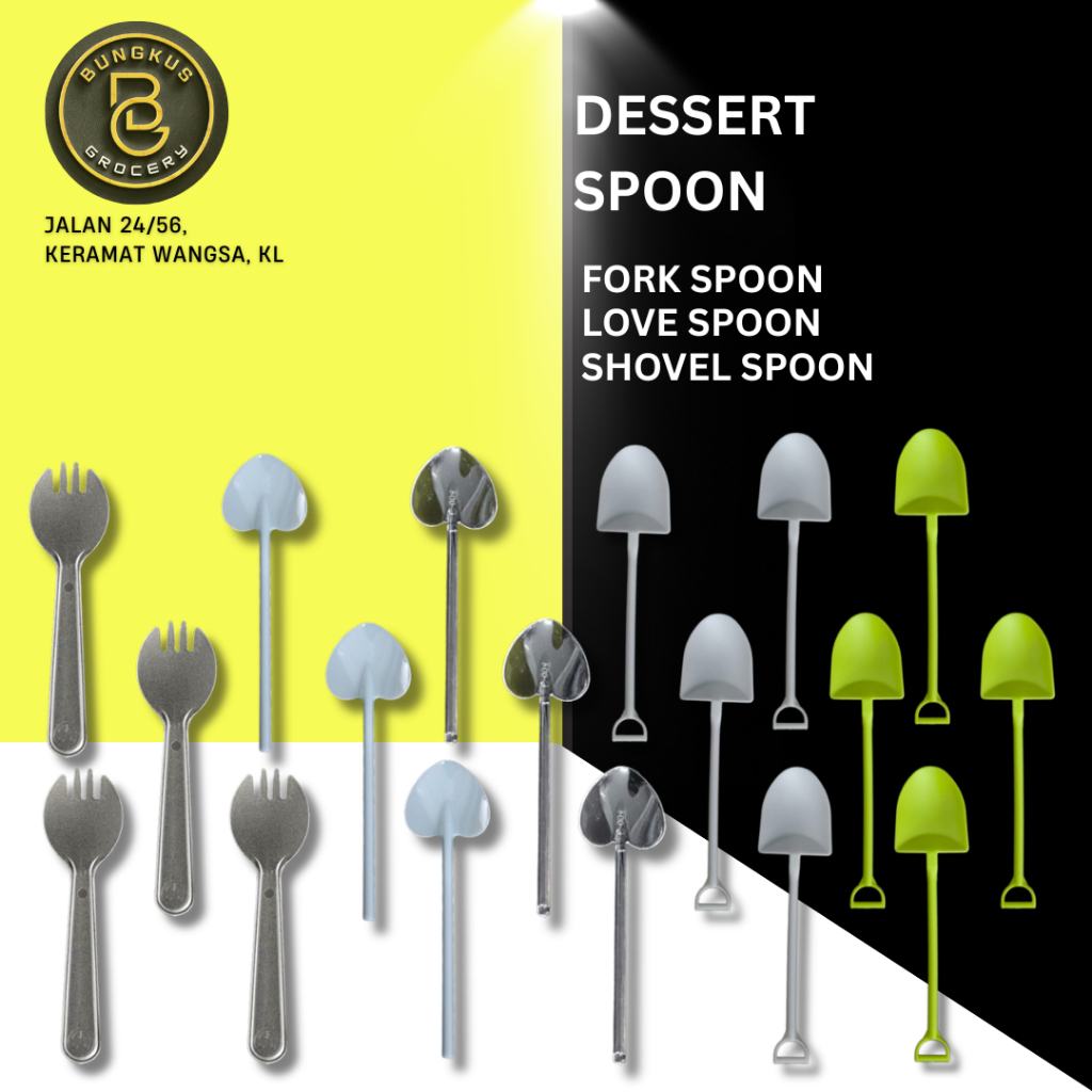 BUNGKUS GROCERY DESSERT SPOON (FORKSPOON, LOVESPOON, SHOWERSPOON)