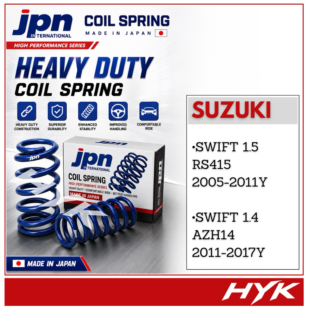 JPN HEAVY DUTY COIL SPRING FRONT / REAR สําหรับ SUZUKI SWIFT 1.5 RS415 2005-2011Y SWIFT 1.4 AZH14 20