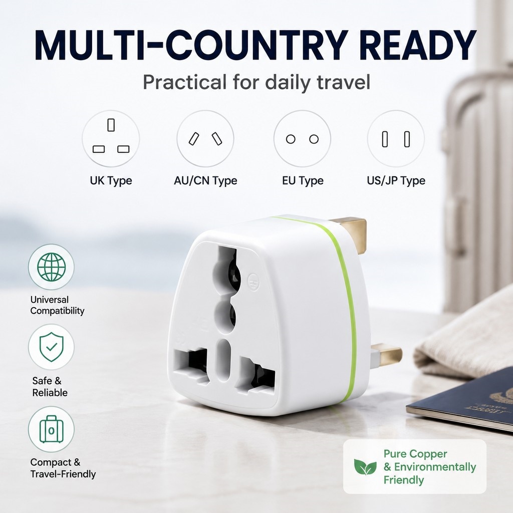 Universal 3 Pin Plug Socket Travel Adaptor US EU To UK Converter Socket UK Plug Adaptor