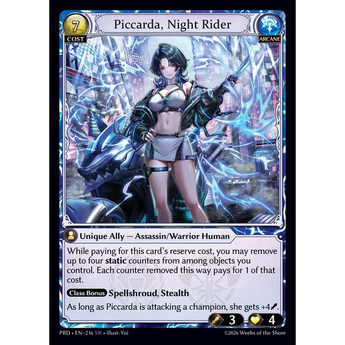 Grand Archive TCG | Piccarda, Night Rider (SR) | การ์ดเดี่ยว EN-216 PRD