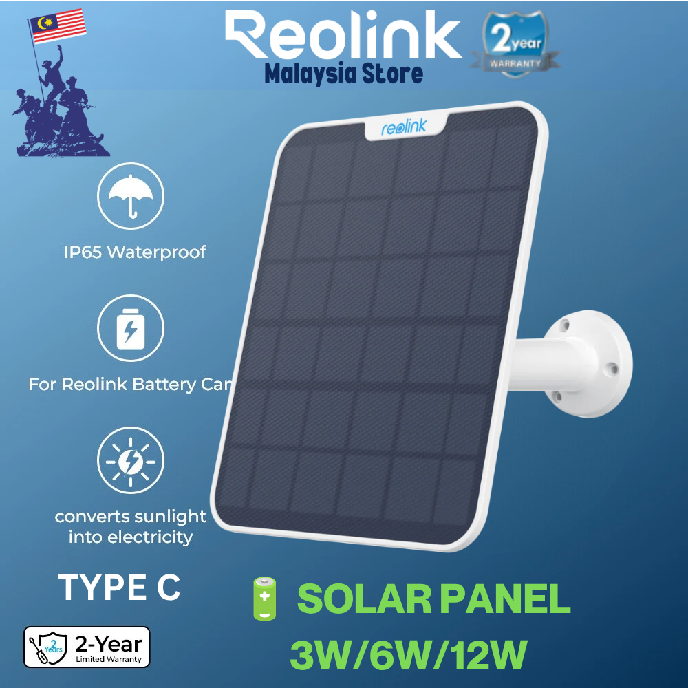 Reolink แผงโซลาร์เซลล์ 2 ออกแบบมาสําหรับ Reolink กล้องแบตเตอรี่แบบชาร์จไฟกลางแจ้ง Argus 2/Argus Pro/