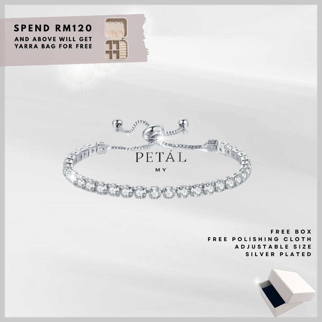 (PETALMY) ADJUSTABLE LANA BRACELET WHITE PLATED AND GOLD PLATED JEWELRY