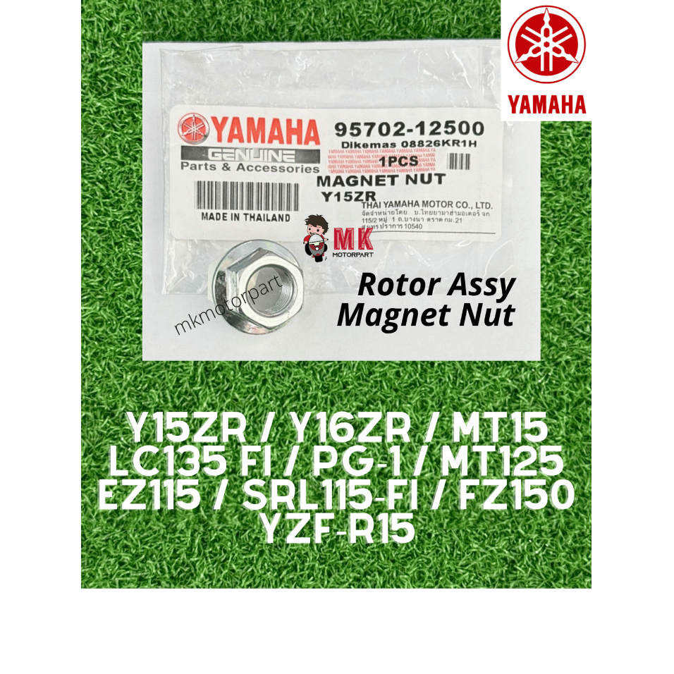 95702-12500 MAGNET NUT Yamaha Y15zR Y16 FZ150 MT15 MT125 LC135 V8 PG1 EZ115 SRL115FI R15 เครื่องกําเ