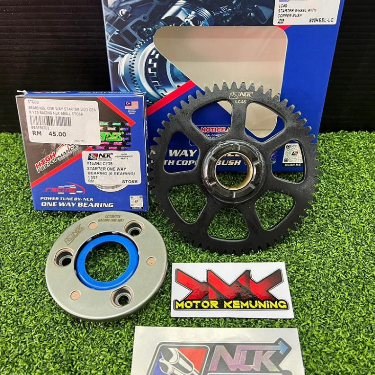 NLK LC4S ONE WAY STARTER GEAR COPPER BUSH V4+ LC135 4S V1-V8 FI ONE WAY BEARING 6 BALL STARTER ONE W