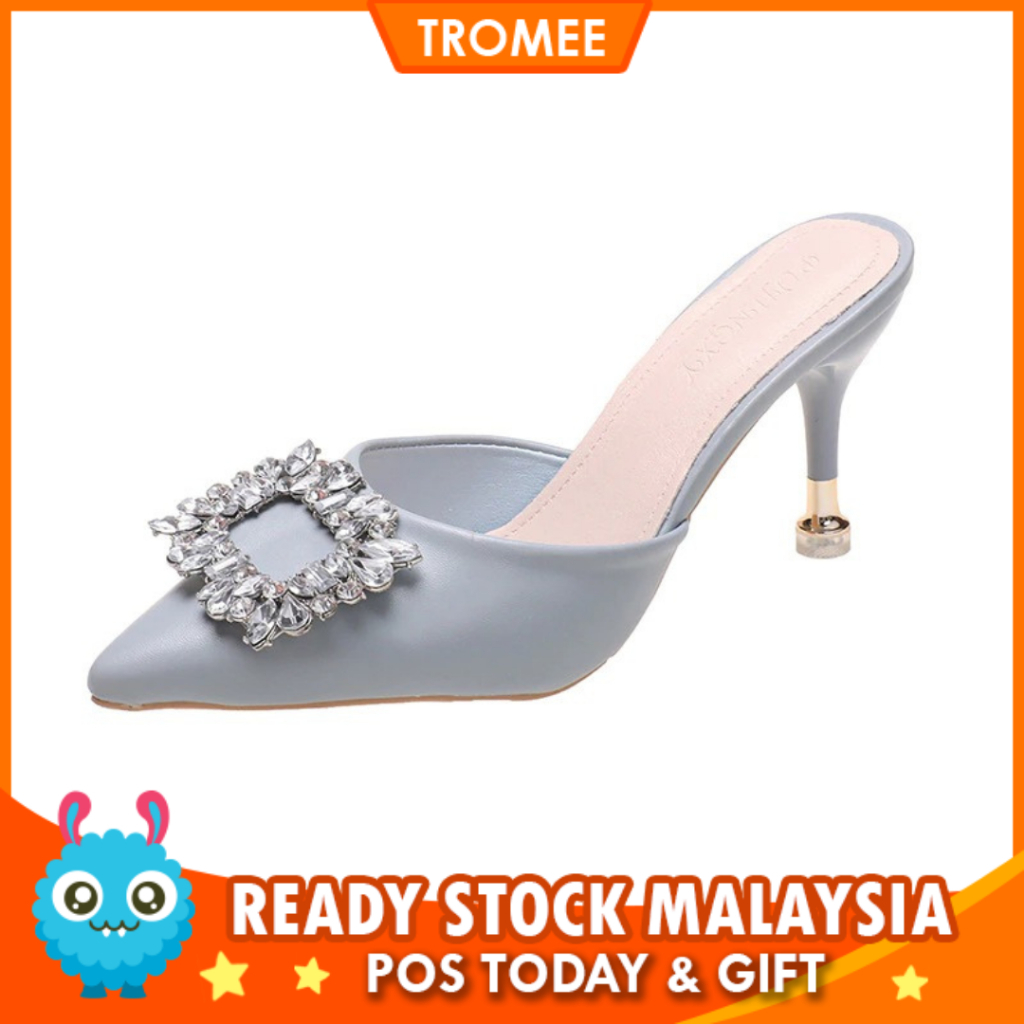 Tromee GL 792 GH 931 GV H23 รองเท้าแตะผู้หญิงใหม่ pointed-Toe รองเท้าส้นสูงครึ่งรองเท้าแตะ Kasut Tum