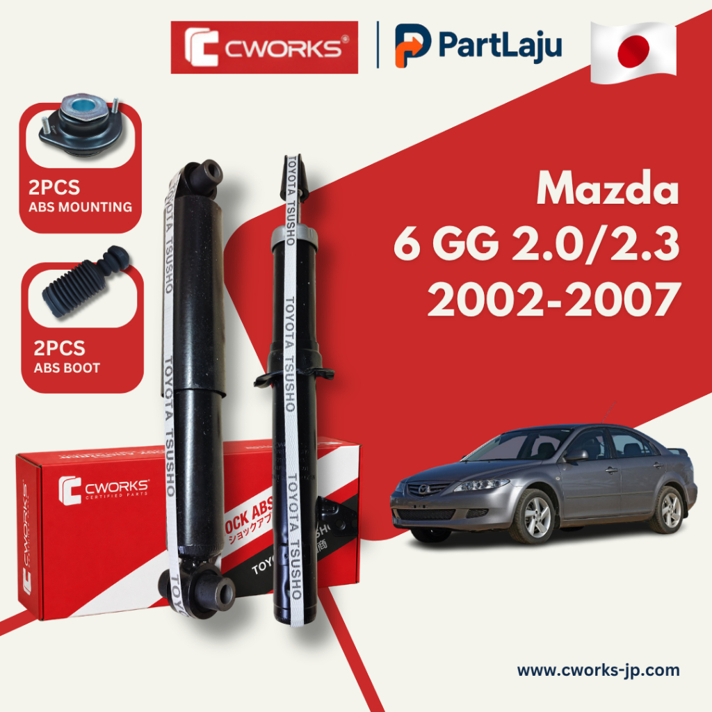 Cworks Japan Mazda 6 GG1 GY 2.0 2.3 2002-2007 โช้คอัพแก๊สหลังครบชุด