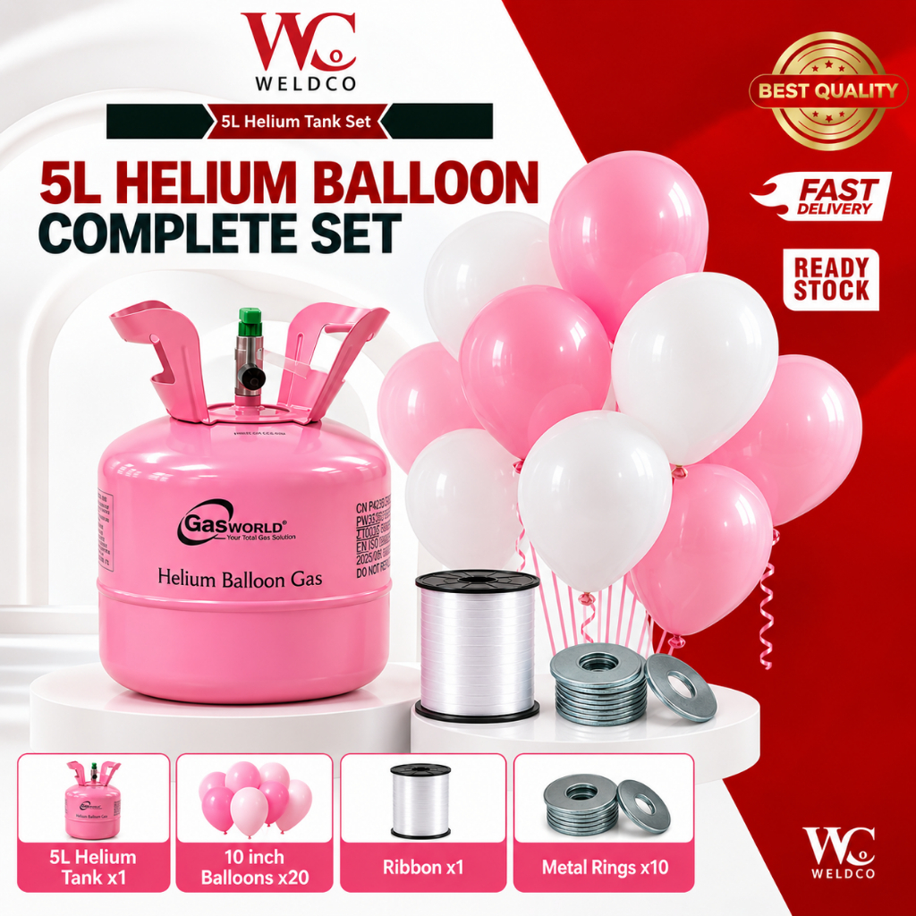 5L Helium Balloon Tank ครบชุด 20 ชิ้น 10 ลูกโป่ง DIY วันเกิดงานแต่งงานกิจกรรมตกแต่ง