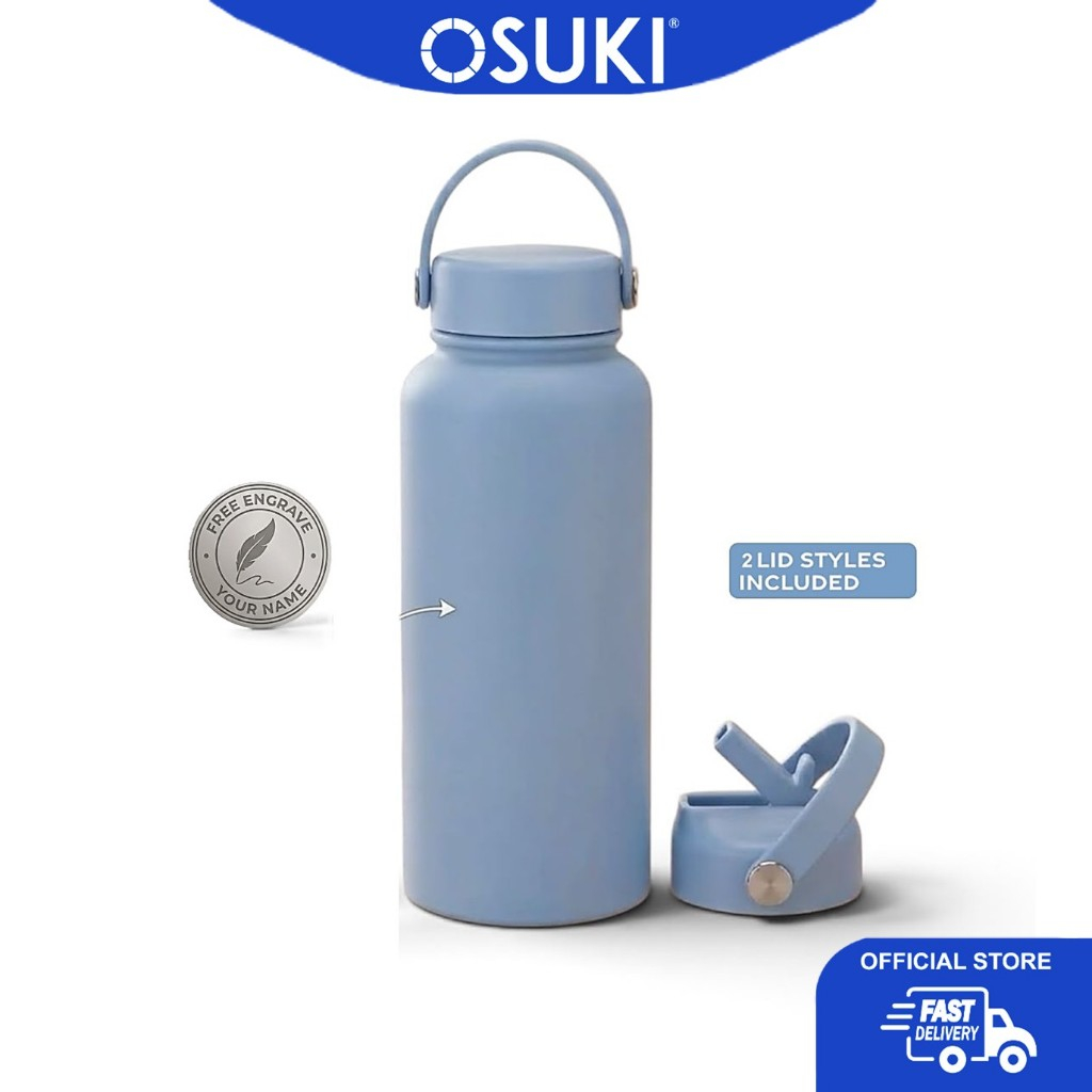 OSUKI (1000ml/34oz) - สแตนเลสทนทาน การประชุมทางอุณหภูมิ แก้วน้ํารั่วซึม Botol Air
