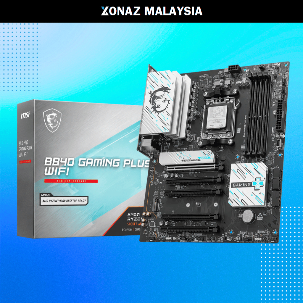 MSI B840 GAMING PLUS WIFI DDR5 AMD AM5 ATX MOTHERBOARD