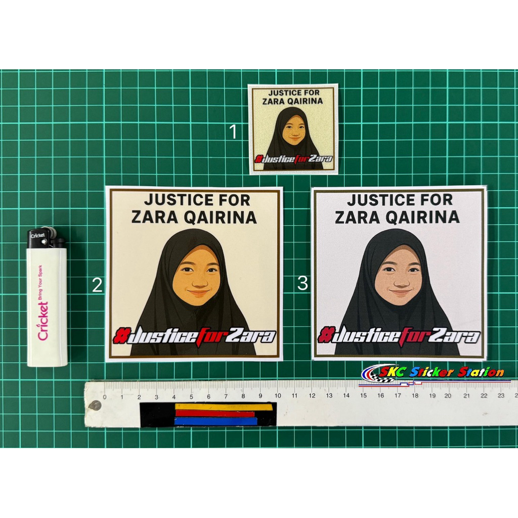 Justice For Zara Qairina สติกเกอร์ (5 ซม.และ 10 ซม.) การพิมพ์ลามิเนตกันน้ําออกแบบ justiceforzara Sti