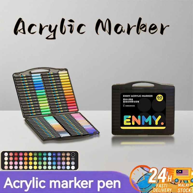 ENMY 60 ปากกามาร์กเกอร์สีเครื่องหมายอะคริลิคกันน้ํา Colouring Laptop Painting Art Pen