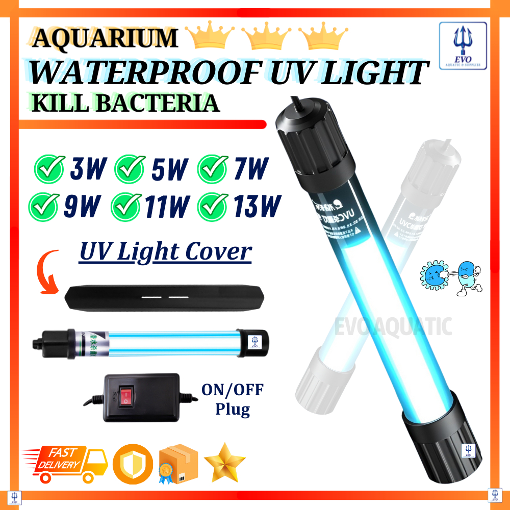 UV Aquarium UV Light สําหรับถังปลา UV ฆ่าเชื้อโคมไฟ Water Purification Ultraviole 3W5W7W9W11W EVO