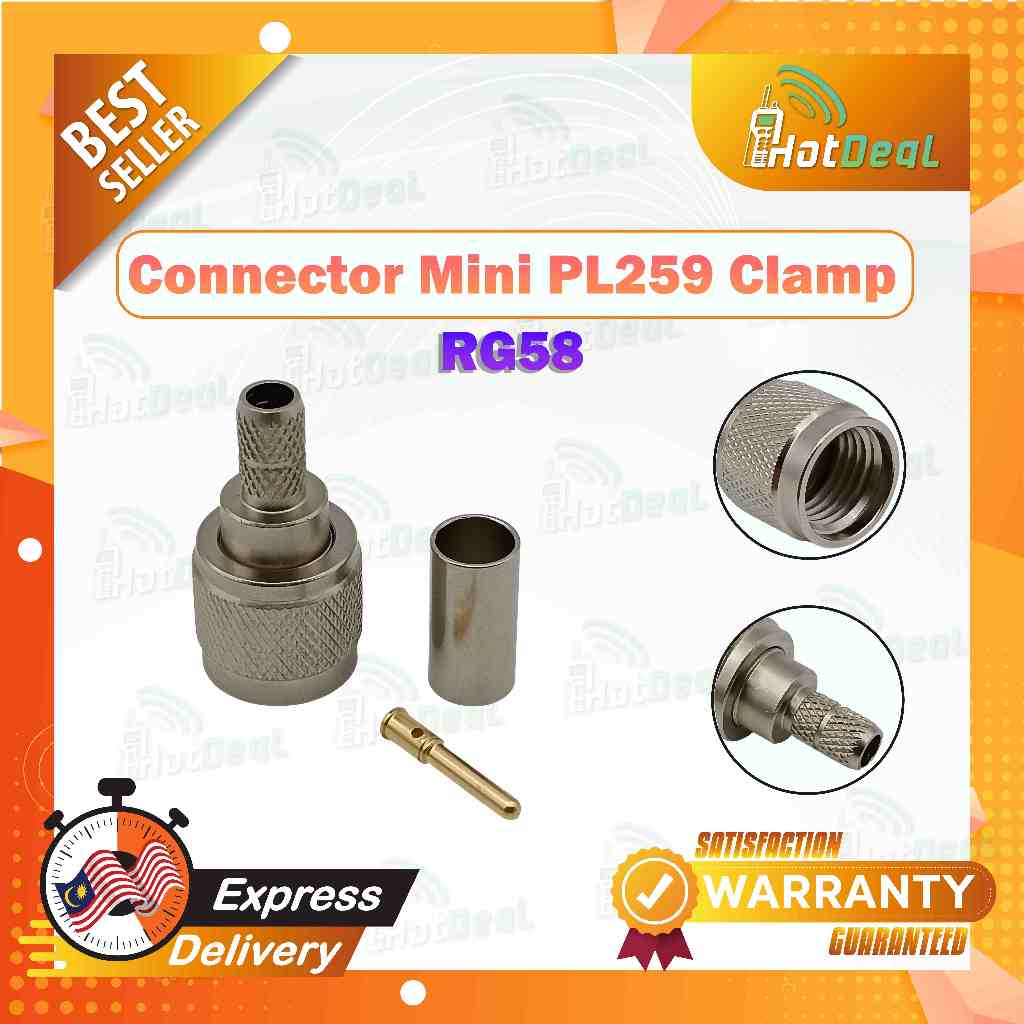 ขั้วต่อ mini PL259 แคลมป์สําหรับ RG58