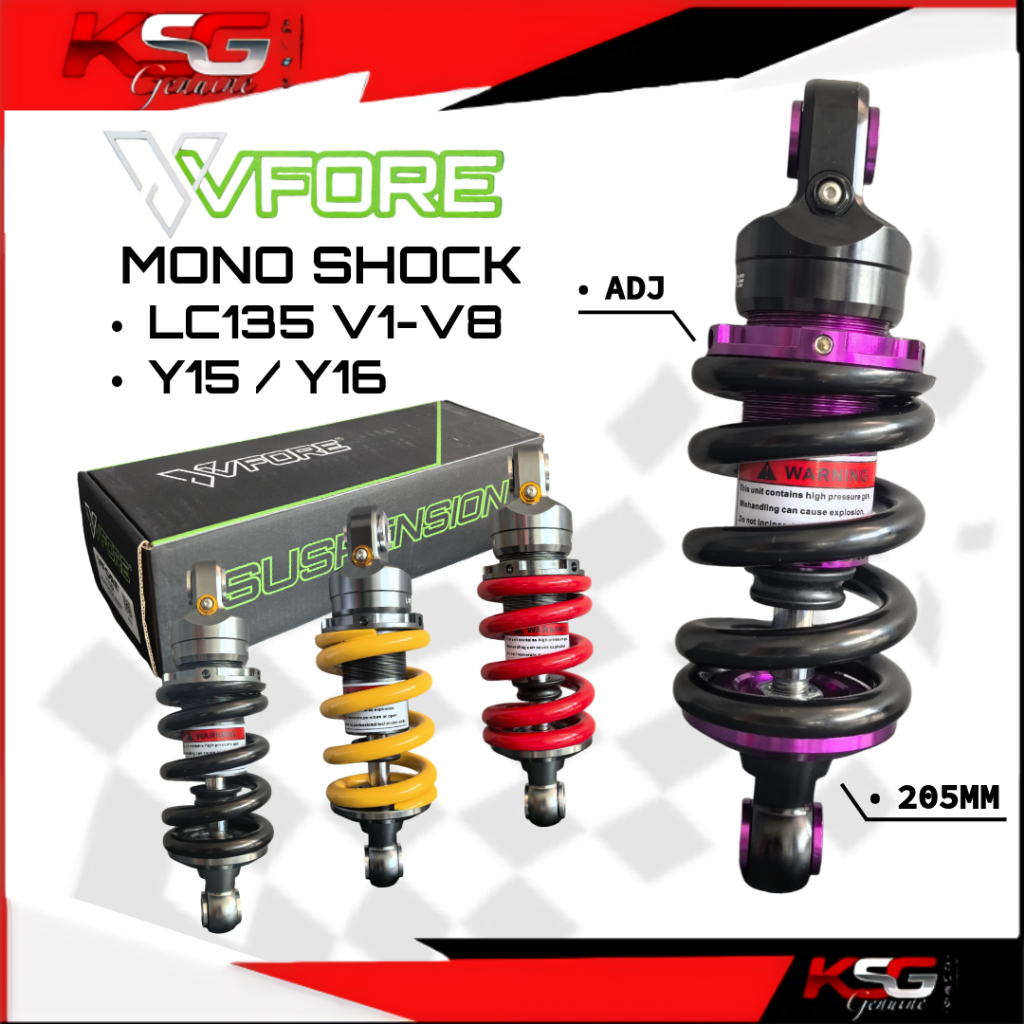 VFORE ADJUSTABLE MONOSHOCK LC135 V1 - V8 Y15 Y16 ABSORBER MONO 205MM
