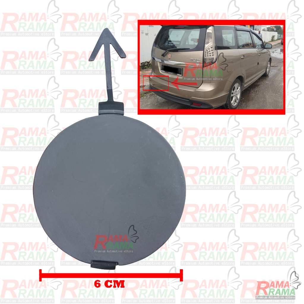 Proton Exora FL (2011) PROTON กันชนหลัง Tow Cap Cover ลากจูงพลาสติก PP อะไหล่ - Unpainted