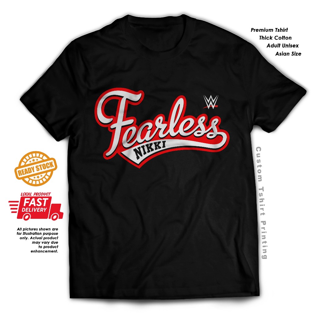 Nikki Bella Fearless wwe wreestling เสื้อยืดผ้าฝ้าย
