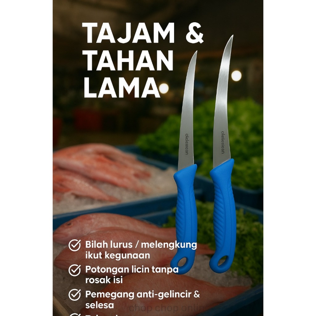 มีดปลา Diekensen 7″ ตรง / โค้ง | มีดปลาคมสําหรับหั่นและตัดปลา​ Fillet & Bone Removal Kitchen​ – โปรปัง