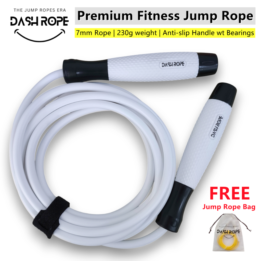 DASHROPE HYROX ฟิตเนสกระโดดเชือกน้ําหนักหนัก 7 มม.8 มม.Tali ข้ามการออกกําลังกายกีฬา Cardio มวย MuayT