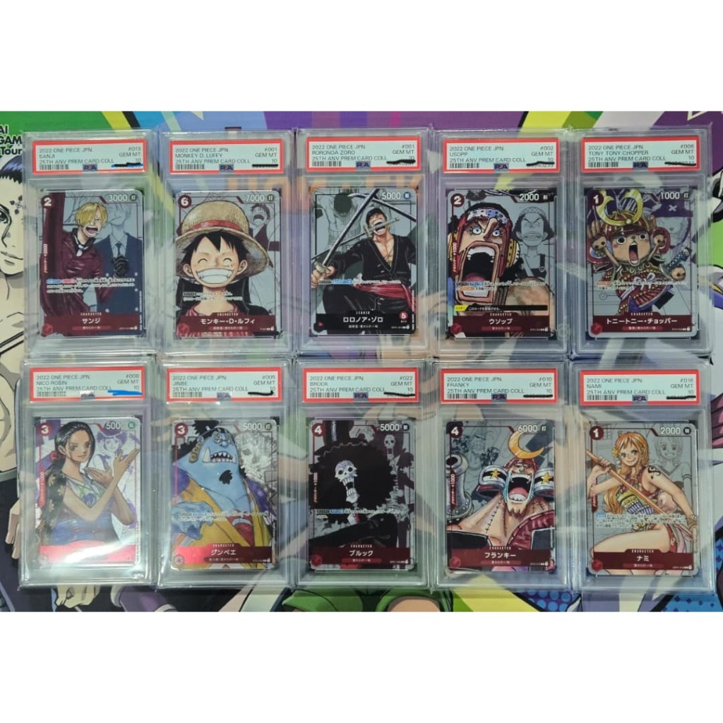 10 x PSA10 25th ANV PREM CARD COLLECTION หมวกฟางลูกเรือ PSA10 草帽一 frate 9 .