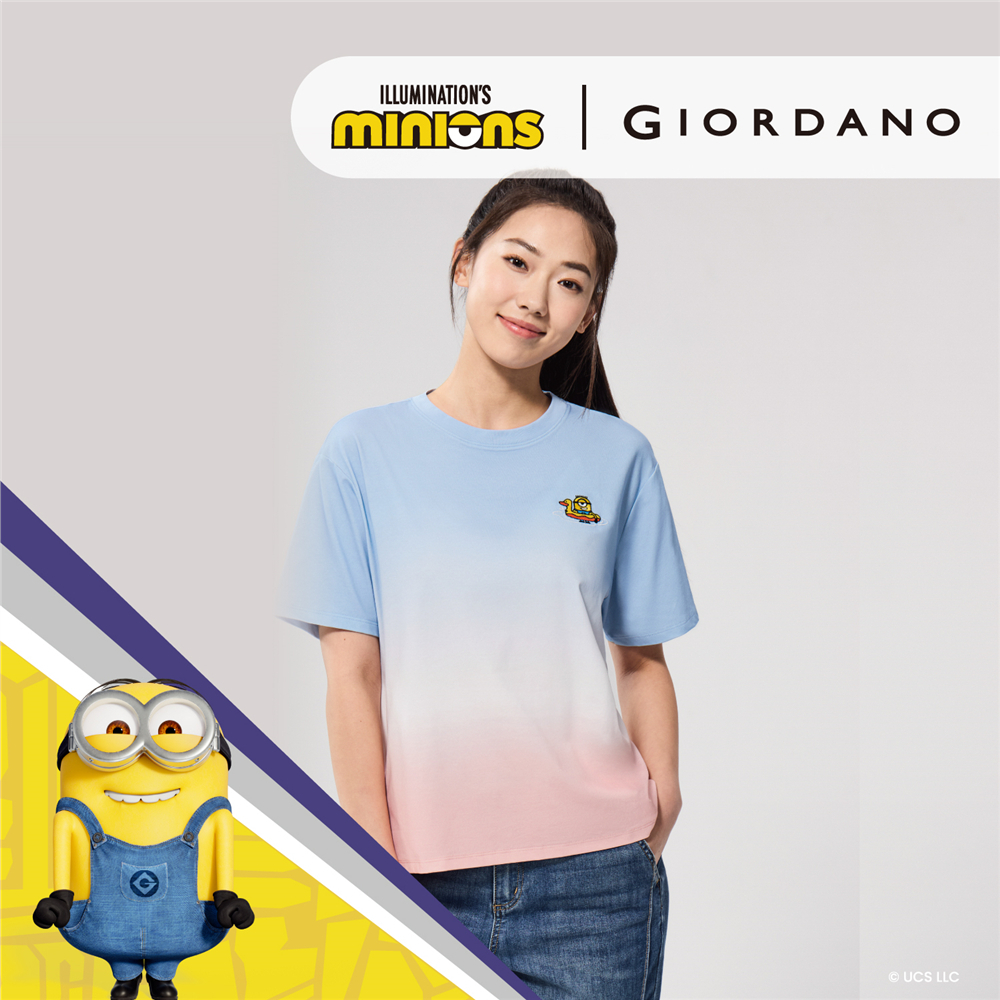 GIORDANO WOMENGiordano x MinionsWomens Sorona Boyfriend Fit Short Sleeve Printing Tee 0 05395254