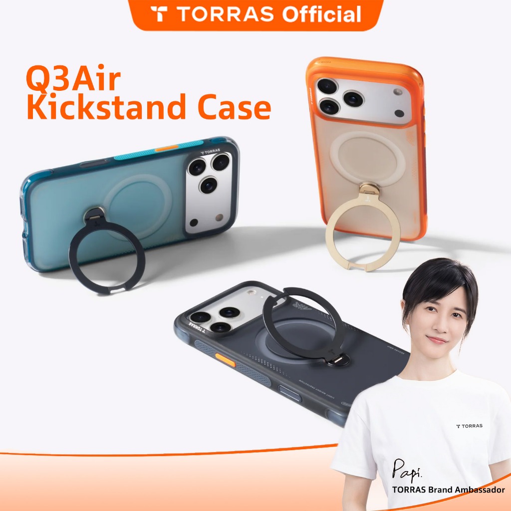 TORRAS Pivot Case Q3AIR สําหรับ iPhone 17 Pro และ 17 Pro Max พร้อมปุ่มกล้องห่อเต็ม