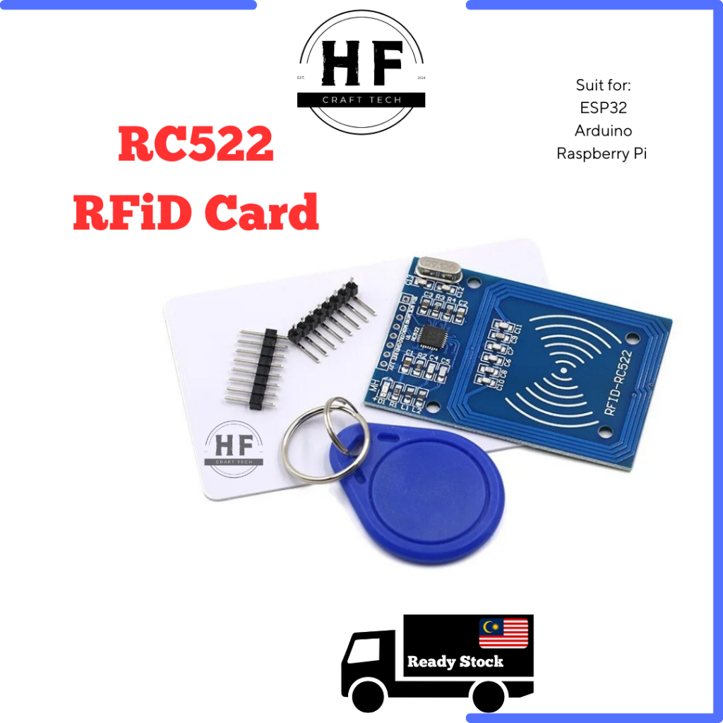 RFID RC522 MFRC522 NFC 13.56MHz เครื่องอ่านการ์ด UART SPI I2C โมดูลสําหรับ Arduino ESP32 Raspberry P