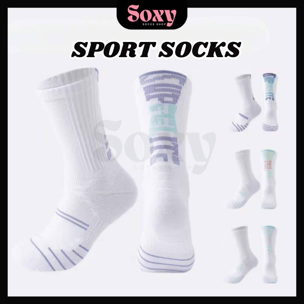 SOXY High Cut Stripe ถุงเท้ากีฬา Jogging Football Running Badminton Basketball Stocking Sukan Unisex