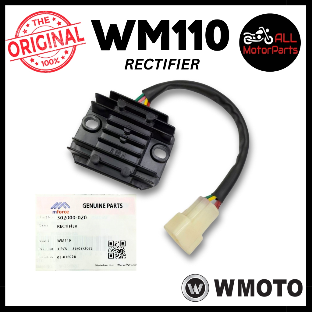 WMOTO WM110 RECIFER & REGULAR KATAO VOLTAGE KATAB PENERUS PENAWAL 302000020 WMOTO