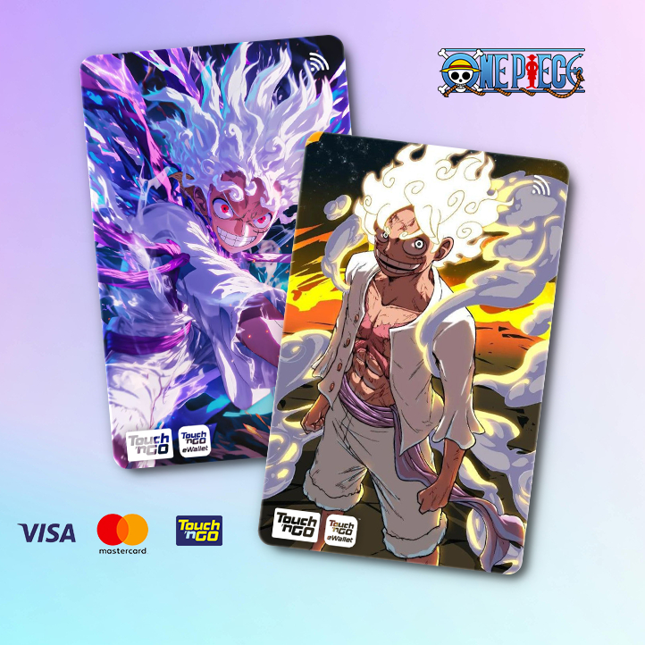 LUFFY GEAR 5 ONE PIECE TNG - TOUCH N GO STICKER CARD / ฝาครอบสติ๊กเกอร์ ATM ใหม่, การ์ด TNG, การ์ด A