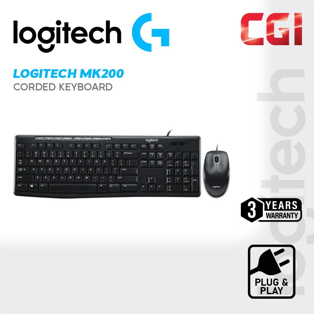ชุดคีย์บอร์ดและเมาส์สื่อ Logitech MK200 - 920-002693
