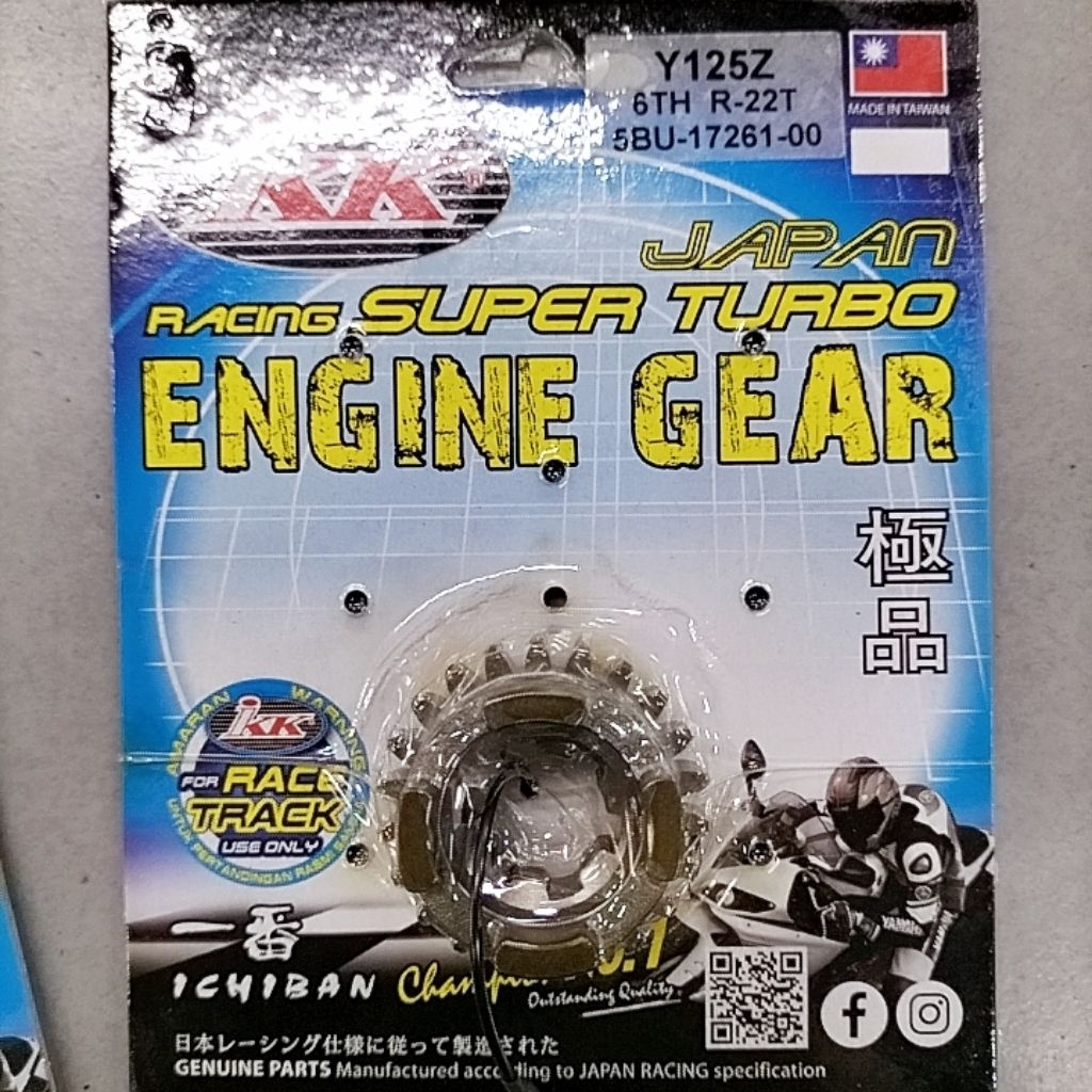 * YAMAHA 125Z Y125Z RACING GEAR 6TH 22T SPROCKET TAIWAN IKK