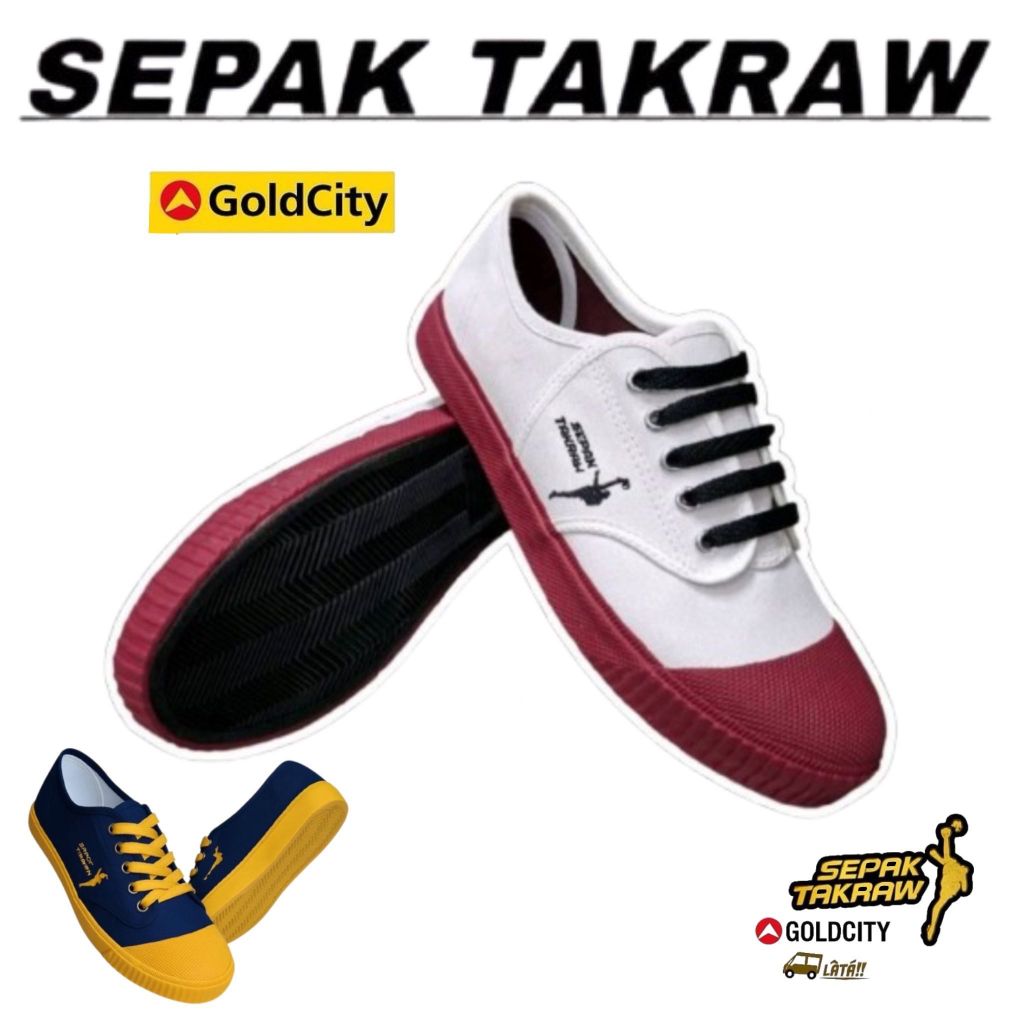 [ขนาด 38-45] รองเท้า SEPAK TAKRAW GOLD CITY รองเท้าตะกร้อ Kasut Sepak ตะกร้อ GOLD CITY