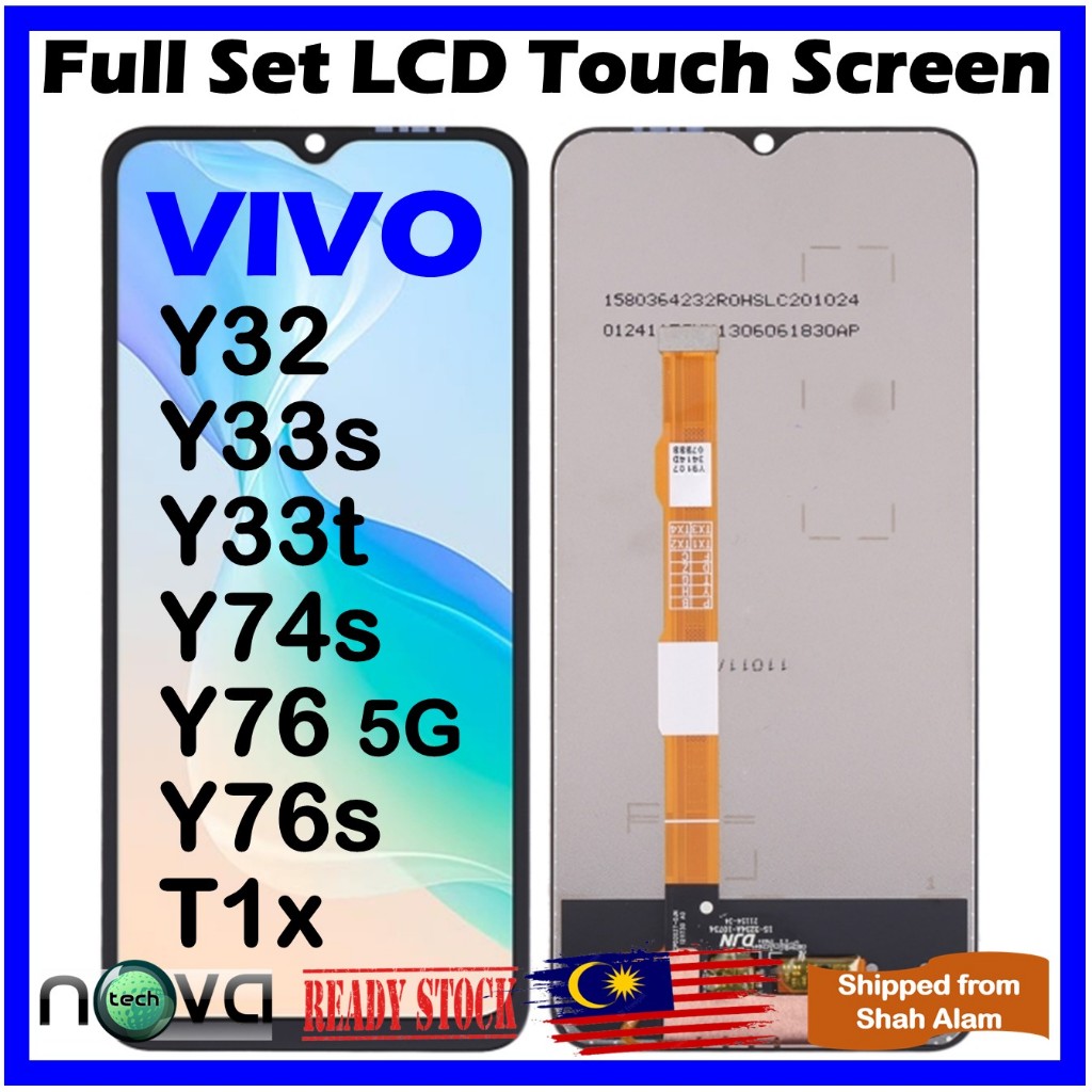 NGS ยี่ห้อชุดหน้าจอ LCD Fit สําหรับ VIVO Y32 / Y33s / Y33T / Y74s / Y76 5G / Y76s / T1x