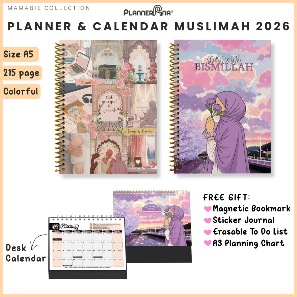 Planner Muslimah 2026 Yearly Diary Catatan Notebook Calendar Planner Ana