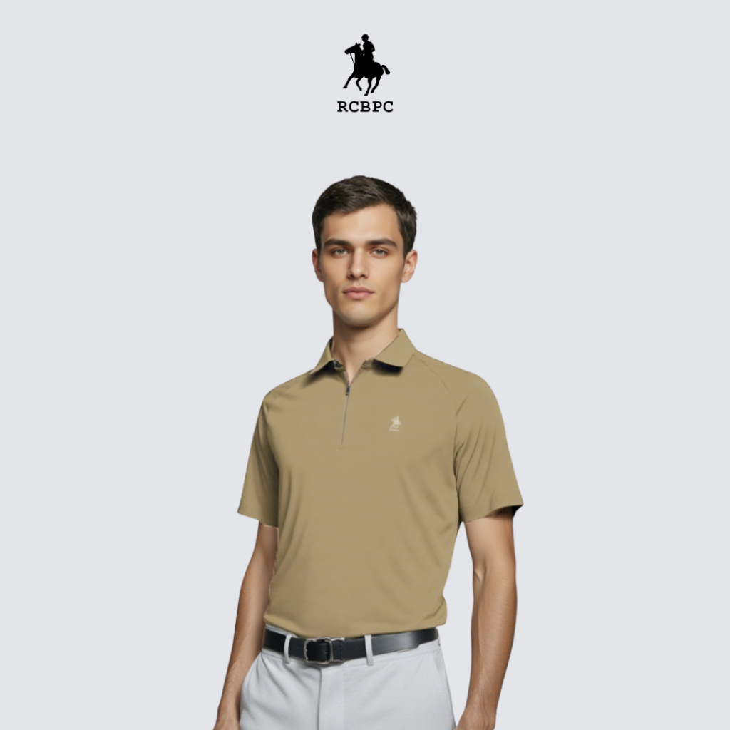 RCBPC ชุดกีฬาแขนสั้นผู้ชายคอปกยืด MTS20277 - Dark Beige Matt