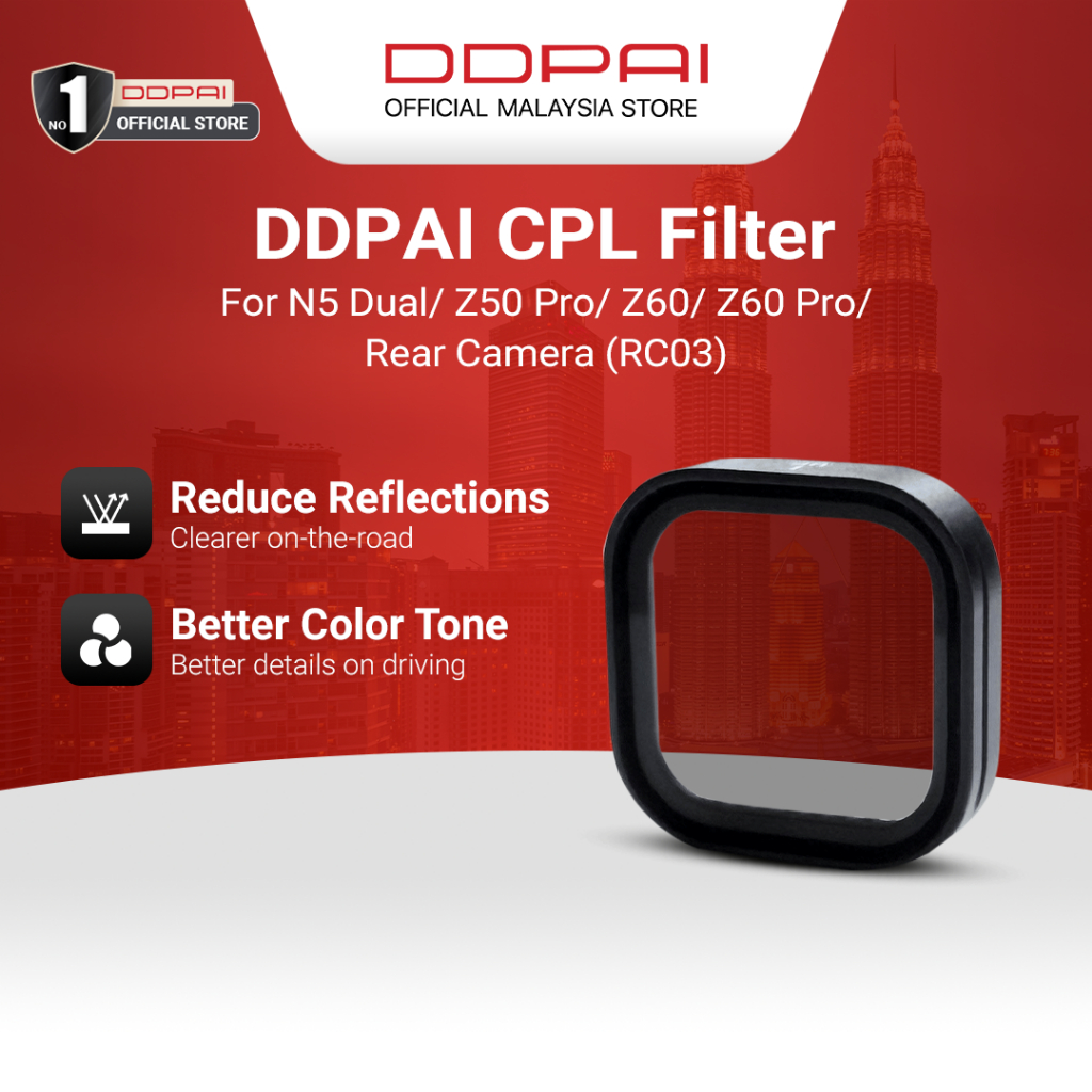 กรอง DDPAI CPL สําหรับ Dash Cam N5 Dual/ Z50 Pro/ Z60/ Z60 Pro/ กล้องหลัง (RC03)