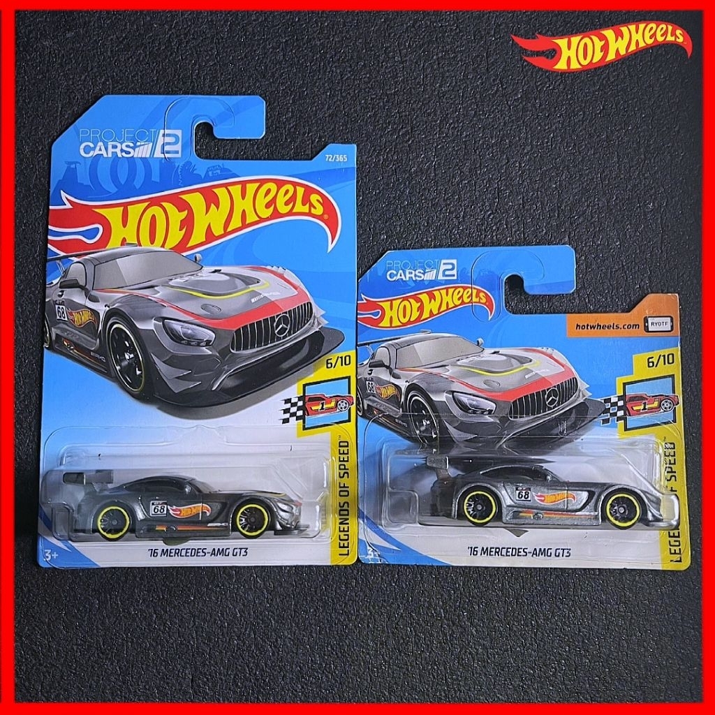 Hot Wheels Mercedes AMG GT3 2016 การ์ดสั้น Forst Edition สีเทา Mercedes Benz Hotwheels AMG GT3 Circu