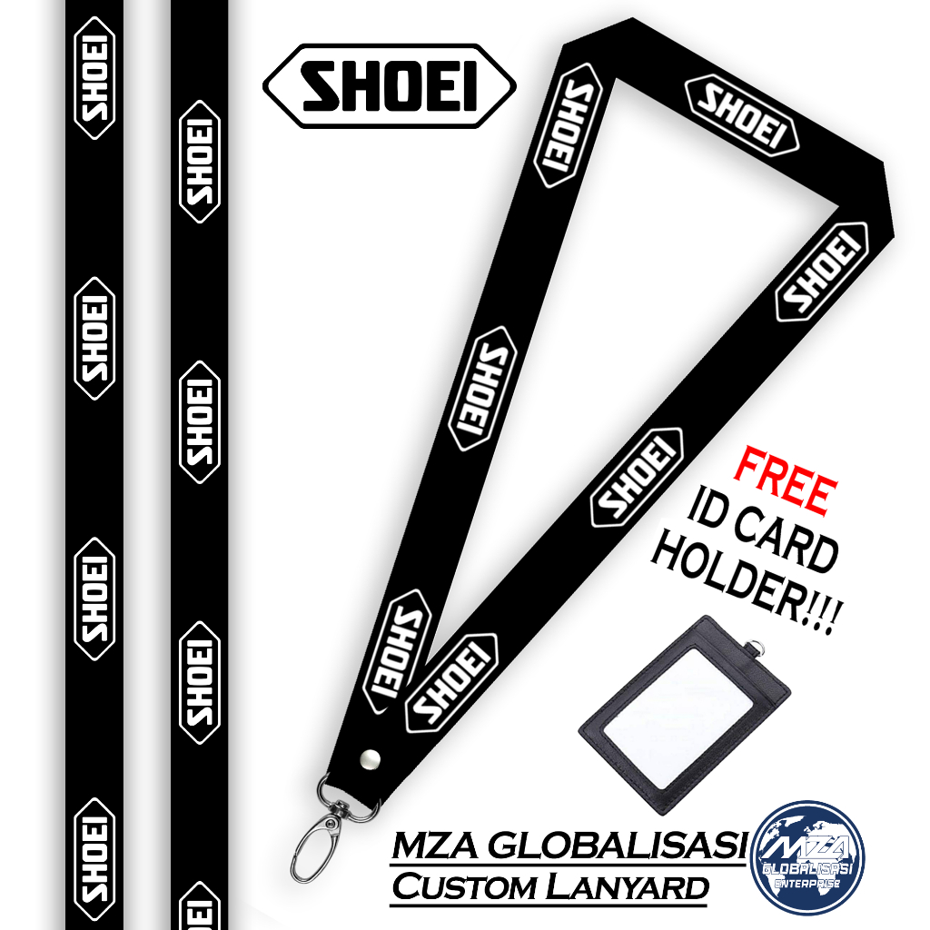 DESIGN SHOEI HELMET LANYARD + ฟรี ID Card Holder การออกแบบคุณภาพระดับพรีเมียม SHOEI HELMET LANYARD