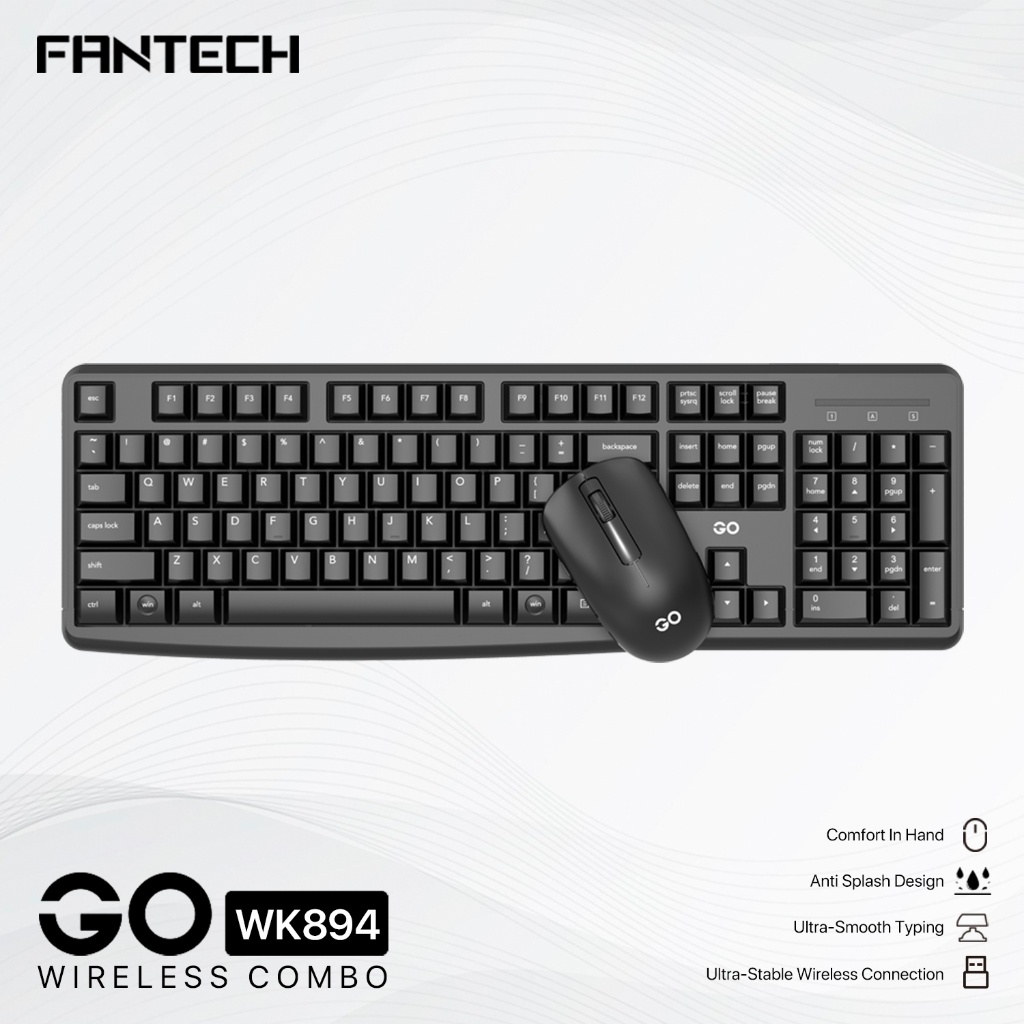FANTECH GO WK894 คีย์บอร์ดและเมาส์ไร้สาย COMBO