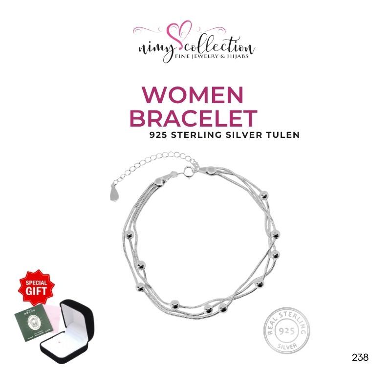 NG03 NIMY สร้อยข้อมือเงิน 925 Gelang Perak เครื่องประดับแฟชั่นสร้อยข้อมือเงิน