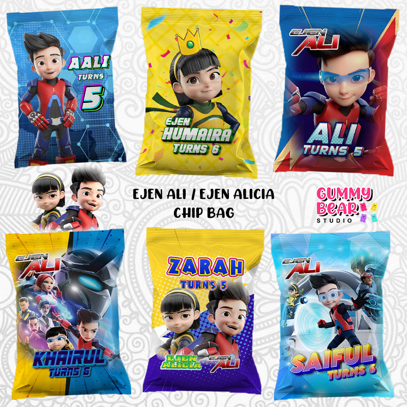 Siap 2 Hari EJEN ALI Chip Bag / EJEN ALICIA Goodies Bag / กระเป๋า EJEN ALI / กระเป๋าประตู / กระเป๋าป