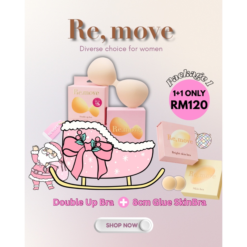 Re,move Bundle Set – Premium Double Up Bra + Skin Bra จุกนมซิลิโคน (8cm) Save RM128