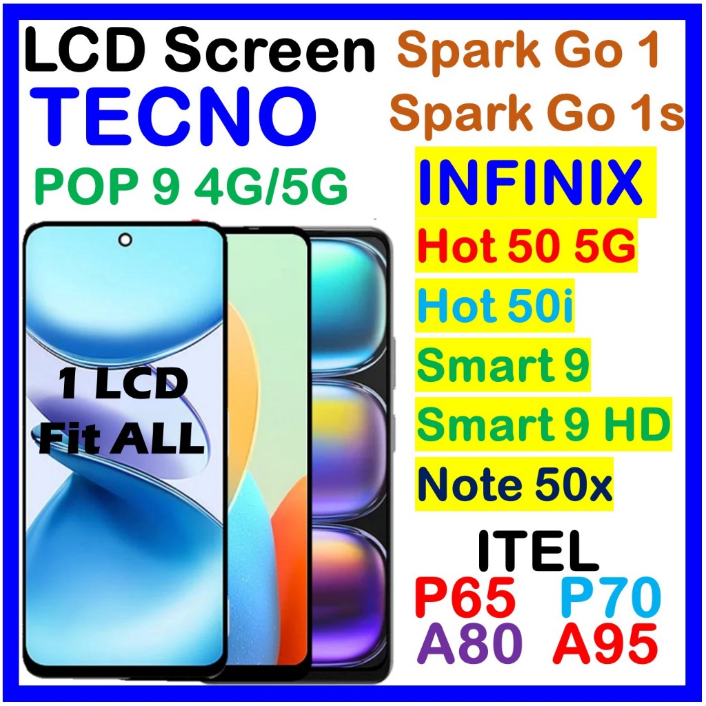 LCD INFINIX HOT 50 5G / Hot 50i / Smart 9 HD / Note 50x / TECNO Spark GO 1s / POP 9 / Itel P65 / P70