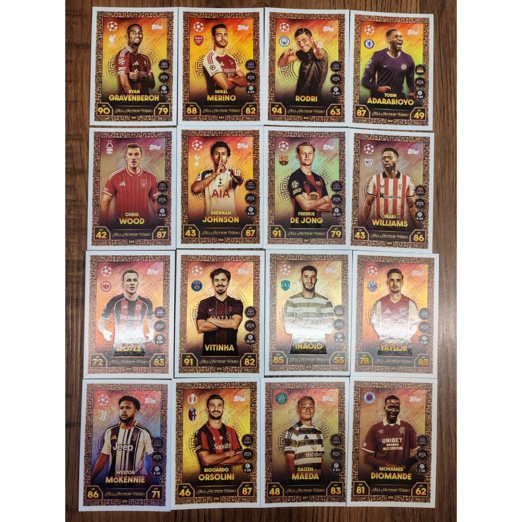 Topps Match Attax UCL 2025/26 การ์ดมันเงาฮีโร่แอ็คชั่น