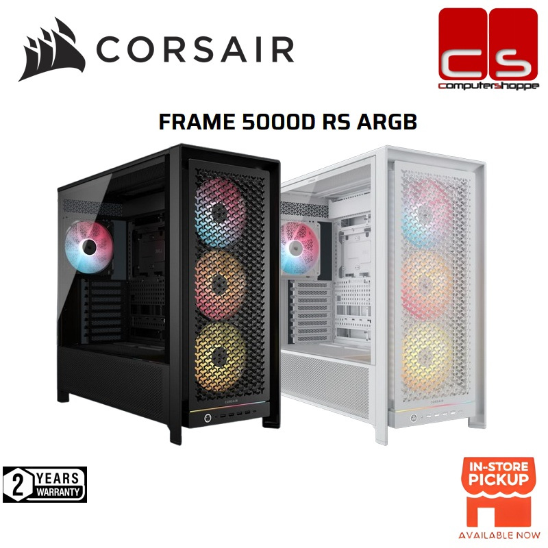 CORSAIR FRAME 5000D RS / FRAME 5000D RS ARGB เคสพีซีกลางทาวเวอร์สูง (สีดํา / สีขาว)